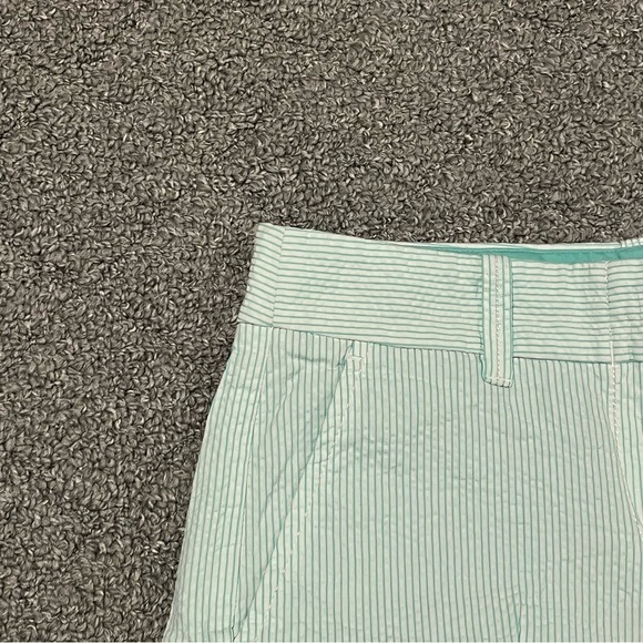 J Crew Shorts Womens Size 00 Seersucker Green Cotton Summer Lightweight - Picture 2 of 10